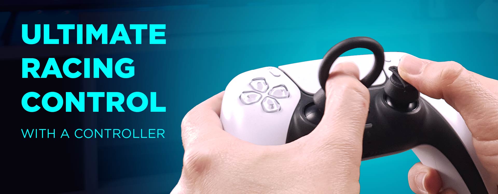 "Ultimate Racing Control with a Controller" - Thumb Soldiers Step Up Pro Thumbstick Gaming Accessories - shown on PS5 controller