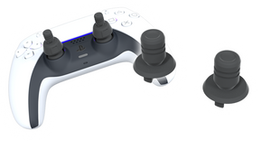 Navigation games controller attachment for Playstation 5. Providing improved performance, improved comfort, customization, personalization and interchangeability with the full range of Thumb Soldiers
