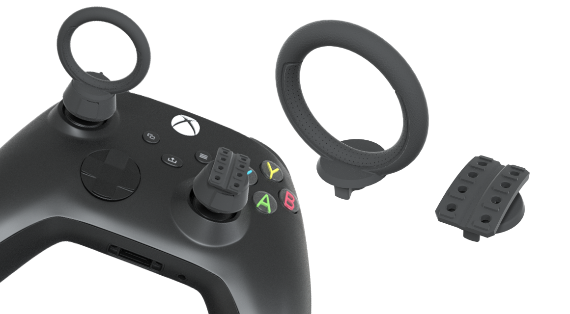 Racer games controller Xbox attachment for Forza, racing games and adaptive games or any games. With a wheel and pedal for greater control, and dominating the track.