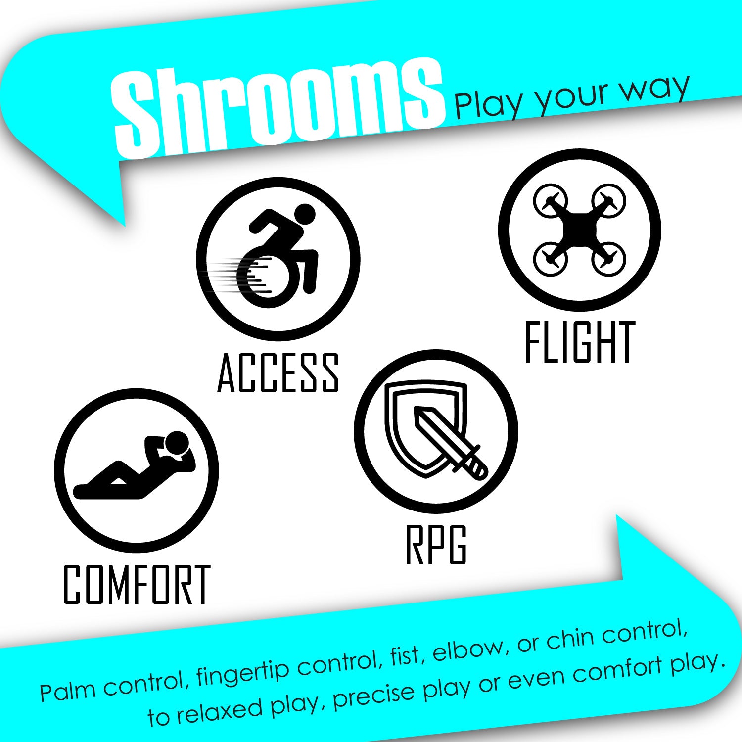 Shrooms Kit | Adaptive Joystick Grips
