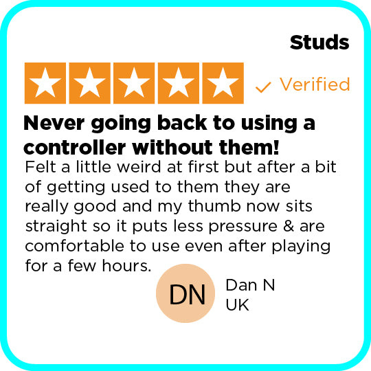 Product review for Studs on white background