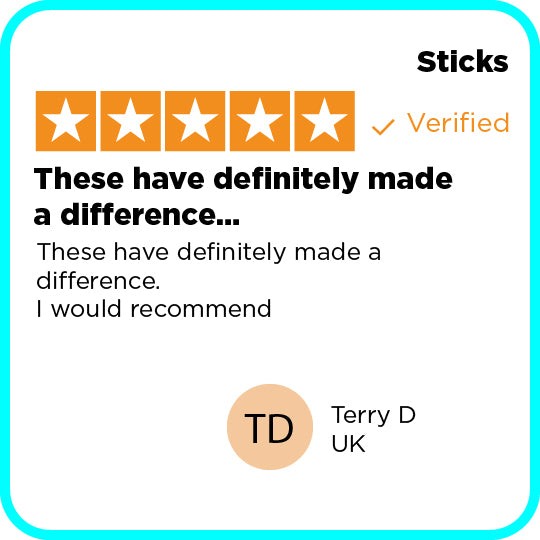 Sticks kit 5* customer review..."These have definitely made a difference..."