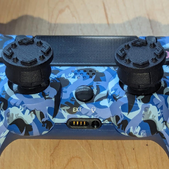 Blue camouflage pattern PS4 controller with Studs Kit