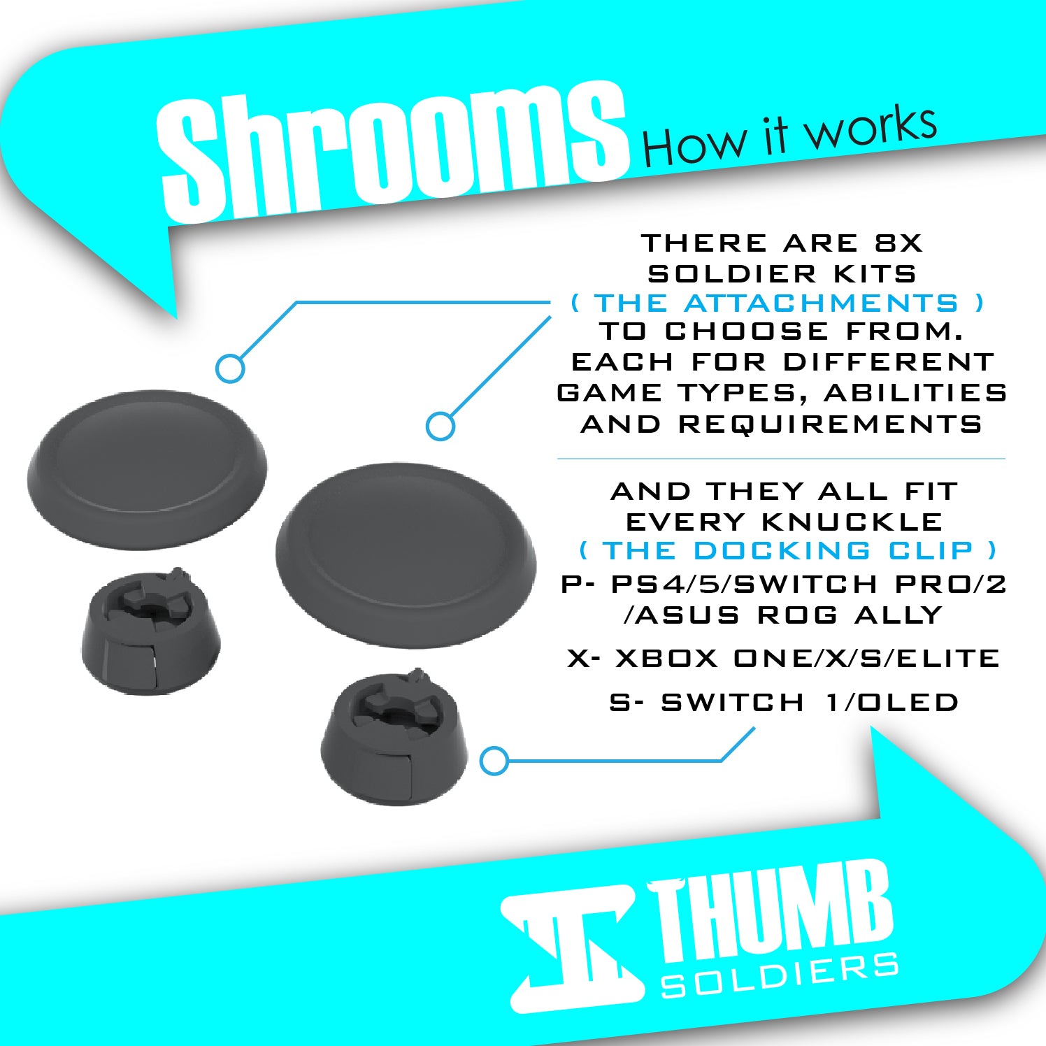 Shrooms Kit | Adaptive Joystick Grips