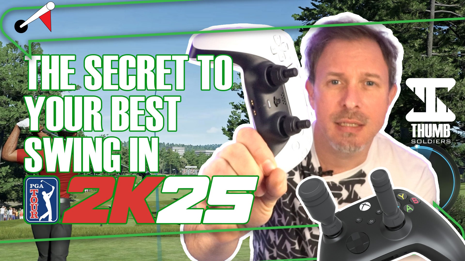 Load video: Ultimate Swing in PGA Tour 2K - The most critical part of the PGA Tour 2k25 and 2k23 is the straight line and control of your swing. There are now thumb stick grips that allow you to customise your thumbsticks to the game you are playing and the actions you need for your best performance… For PGA tour 2K25, the Navigation, Sticks and Rock n Roller Thumb Soldiers attachments take your precision to the next level. So swing by for some tips from Thumb Soldiers on how you can perfect your play.